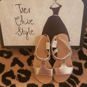 Golden Strap Sandals